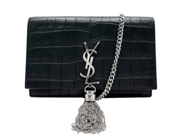 SAC POCHETTE SAINT LAURENT KATE WALLET CHAIN AVEC POMPON 452159 WOC BAG 1250€