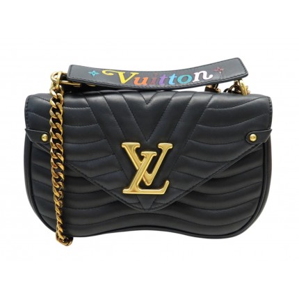 NEUF SAC A MAIN LOUIS VUITTON NEW WAVE MM M51498 BANDOULIERE CUIR NOIR BAG 2500€