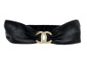 ceinture chanel boucle logo cc en cuir extensible