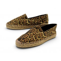NEUF CHAUSSURES SAINT LAURENT ESPADRILLES 676161 LEOPARD 39 MOCASSINS SHOES 530€