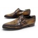 CHAUSSURES BERLUTI MOCASSINS A BOUCLE 0112 8.5 42.5 CUIR PATINE ET SCRITTO 2500€