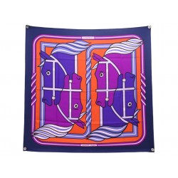 NEUF FOULARD HERMES QUADRIGE PIERRE PERON CARRE 90 SOIE MULTICOLORE SCARF 580€