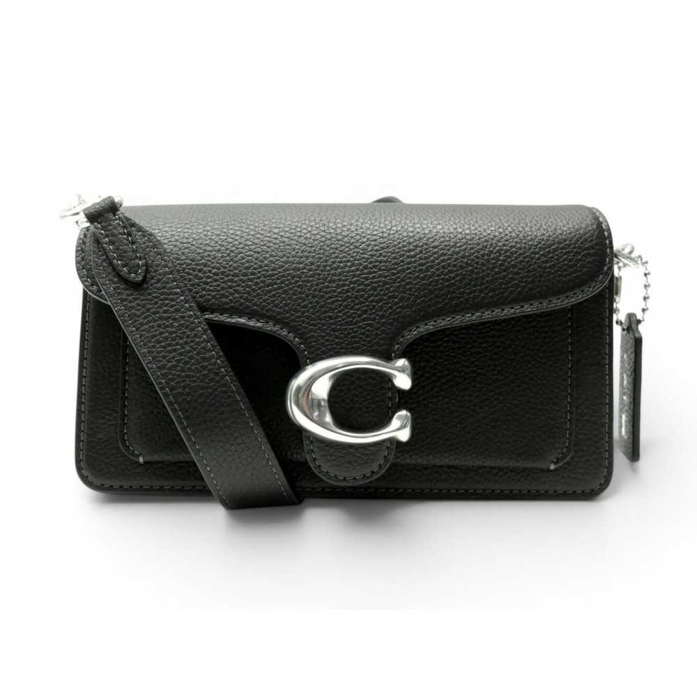 NEUF SAC A MAIN COACH TABBY 20 CY201 CUIR GRAINE NOIR BANDOULIERE HAND BAG 395€