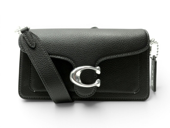 NEUF SAC A MAIN COACH TABBY 20 CY201 CUIR GRAINE NOIR BANDOULIERE HAND BAG 395€