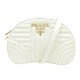 NEUF SAC A MAIN PRADA DIAGRAMME CAMERA 1BH130 CUIR BLANC BANDOULIERE BAG 2200€