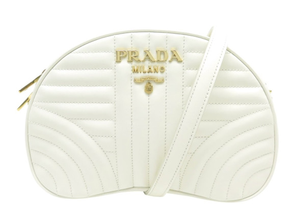 NEUF SAC A MAIN PRADA DIAGRAMME CAMERA 1BH130 CUIR BLANC BANDOULIERE BAG 2200€