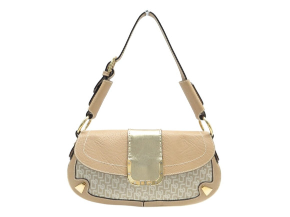 SAC A MAIN DOLCE & GABBANA POCHETTE EPAULE CUIR & TOILE MONOGRAMME HANDBAG PURSE