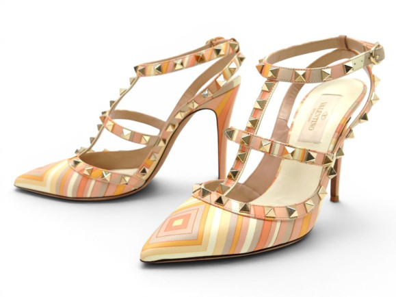 NEUF CHAUSSURES VALENTINO ROCKSTUD KW2S393 36 IT 36.5 FR TOILE MULTI SHOES 980€
