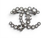 BROCHE CHANEL LOGO CC STRASS ETOILES EN METAL ARGENTE + BOITE STAR BROOCH 820€