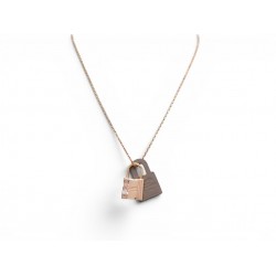 NEUF COLLIER HERMES PENDENTIF O'KELLY PM H078852CD18 EN CUIR ETOUPE NECKLACE NEW