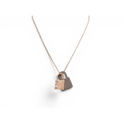 NEUF COLLIER HERMES PENDENTIF O'KELLY PM H078852CD18 EN CUIR ETOUPE NECKLACE NEW