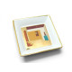NEUF VIDE POCHE BULGARI CENDRIER BVLGARI CARRE 11CM EN PORCELAINE EMPTY POCKET