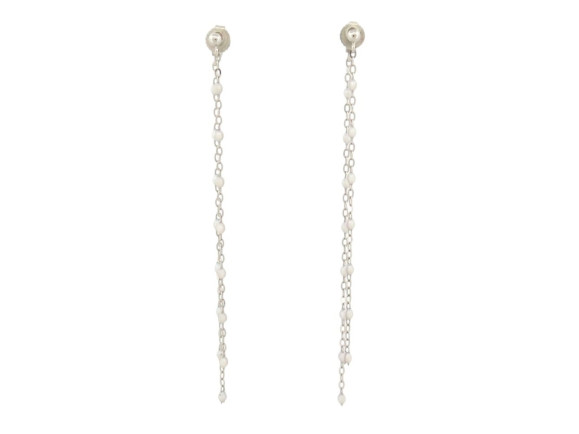 NEUF BOUCLES OREILLES GIGI CLOZEAU DANSANTES CLASSIQUE OR BLANC 18K OPALE 510€