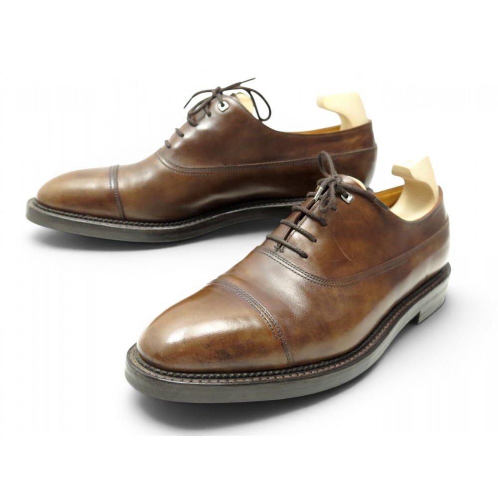 CHAUSSURES JOHN LOBB WEIR RICHELIEU 8.5E 42.5 CUIR MARRON EMBAUCHOIR SHOES 1820€