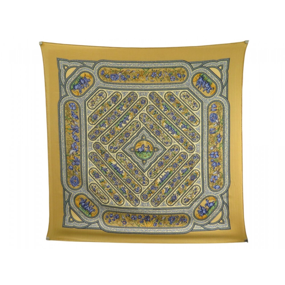 FOULARD HERMES QALAMDAN CATH. BASCHET CARRE 90 EN CACHEMIRE ET SOIE SCARF 895€