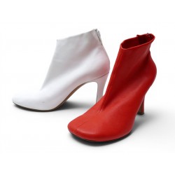 CHAUSSURES CELINE BOTTINES GLOVE 38.5 EN CUIR BICOLORE ANKLE BOOTS SHOES 1150€