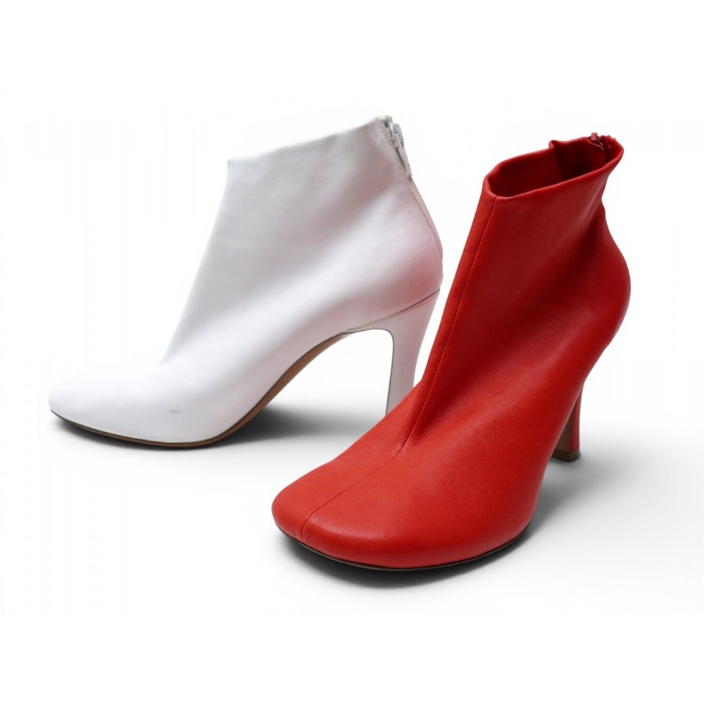CHAUSSURES CELINE BOTTINES GLOVE 38.5 EN CUIR BICOLORE ANKLE BOOTS SHOES 1150€