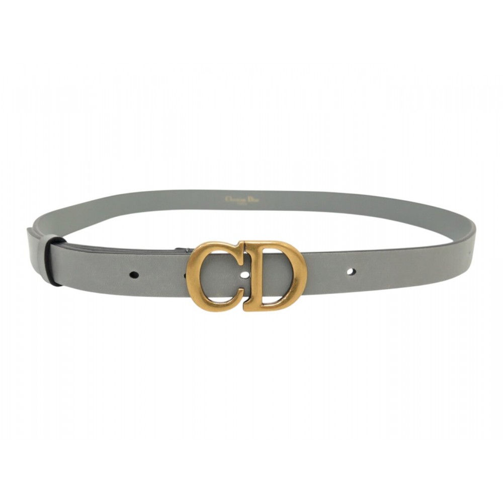 CEINTURE CHRISTIAN DIOR 30 MONTAIGNE T85 EN CUIR GRIS GREY LEATHER BELT 590€