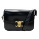 SAC A MAIN CELINE TRIOMPHE 187363 CUIR VEAU BRILLANT NOIR BANDOULIERE BAG 3600€
