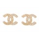 NEUF BOUCLES D'OREILLES CHANEL LOGO CC MATELASSE 2024 DORE STRASS EARRINGS 650€