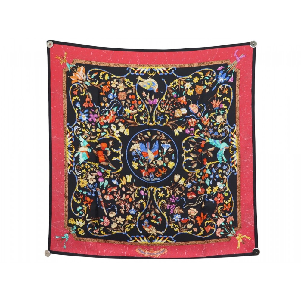 NEUF FOULARD HERMES PIERRES D'ORIENT ET D'OCCIDENT ZOE PAUWELS NOIR SCARF 580€