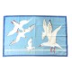 PAGNE HERMES MOUETTES PAREO 90 x 140 CM EN COTON BLEU BLUE SEAGULL TOWEL 375€