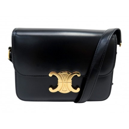 NEUF SAC A MAIN CELINE TRIOMPHE TEEN 188423 CUIR VEAU BRILLANT BANDOULIERE 3400€