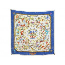 FOULARD HERMES PIERRES D'ORIENT ET D'OCCIDENT ZOE PAUWELS BLEU BOITE SCARF 580€