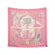 FOULARD HERMES AUX PORTES DU PALAIS CHRISTINE HENRY SOIE ROSE CARRE SCARF 580€