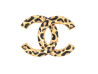  broche chanel logo cc panthere en metal dore new