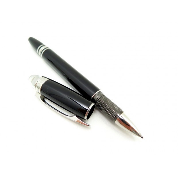 NEUF STYLO ROLLERBALL MONTBLANC 8485 STARWALKER PLATINUM NOIR FEUTRE PEN 410€