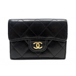 PORTEFEUILLE CHANEL CLASSIQUE TIMELESS EN CUIR NOIR MATELASSE PORTE MONNAIE 990€