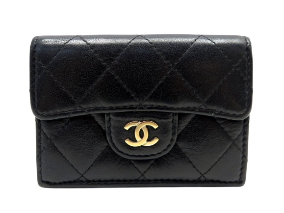 portefeuille chanel classique timeless en cuir noir
