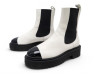 bottines chanel low boots g38218 37 cuir blanc