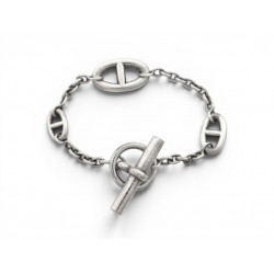 BRACELET HERMES FARANDOLE H104567B CHAINE D'ANCRE 16CM EN ARGENT 925 25GR BANGLE