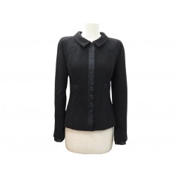 NEUF VESTE CHANEL CINTREE BOUTONS PERLES P19762 S 36 LAINE NOIRE JACKET 6000€