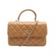 NEUF SAC A MAIN CHANEL TRENDY CC HANDLE CUIR MATELASSE CAMEL BANDOULIERE 6700€