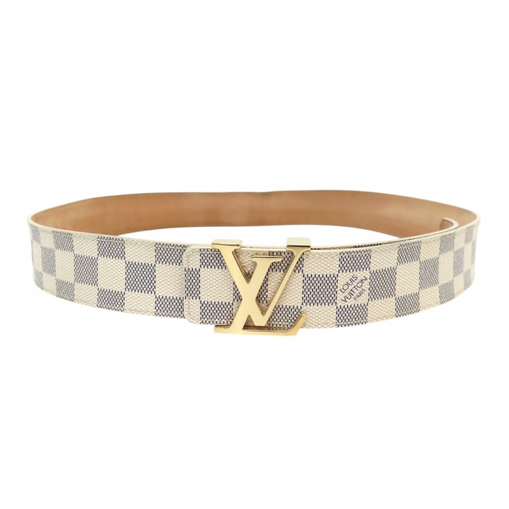 NEUF CEINTURE LOUIS VUITTON BOUCLE LV INITIALS M9609 T95 DAMIER AZUR BELT 495€