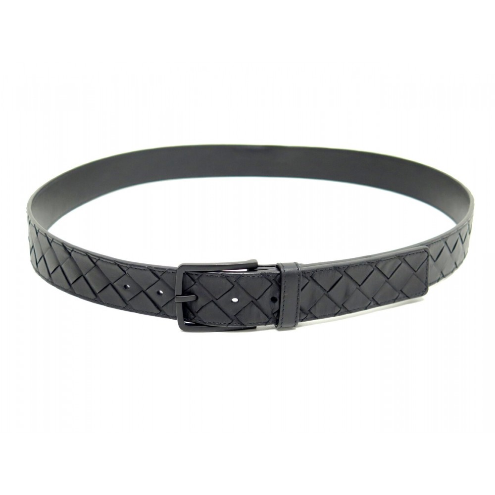 CEINTURE BOTTEGA VENETA INTRECCIATO 609182V4KF18984 T105 EN CUIR NOIR BELT 550€
