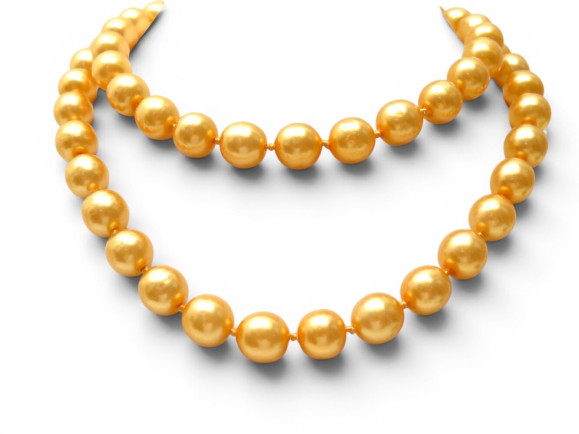 collier chanel sautoir en perles de verre dore