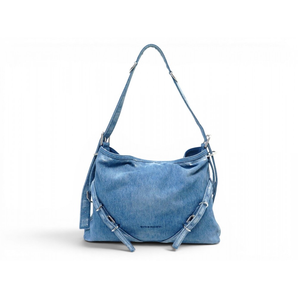 NEUF SAC A MAIN GIVENCHY VOYOU MEDIUM DENIM BLEU EFFET USE HOBO HAND BAG 2150€