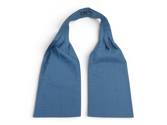 foulard hermes lavalliere motif h en soie bleue
