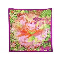NEUF FOULARD HERMES FLAMINGO PARTY LAURENCE TOUTSY CARRE 90 SOIE SILK SCARF 580€