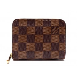 PORTE-MONNAIE LOUIS VUITTON ZIPPY N63070 EN TOILE DAMIER EBENE CARTE WALLET 420€