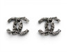  boucles d'oreilles chanel logo cc en metal