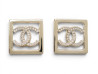  boucles d'oreilles chanel pendantes logo cc carre
