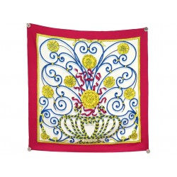 FOULARD HERMES CARRE 90 JOUVENCE ROUGE BLEU BLANC LEILA MENCHARI SILK SCARF 580€