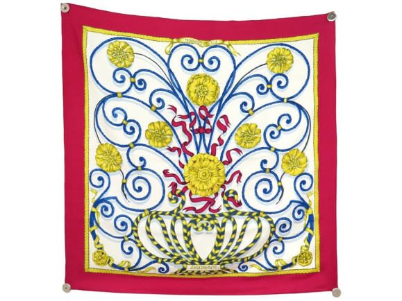 foulard hermes carre 90 jouvence rouge bleu blanc