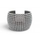 NEUF BRACELET BALENCIAGA MANCHETTE GLAM STRASS TAILLE S 15.5 ARGENTE CUFF 1750€
