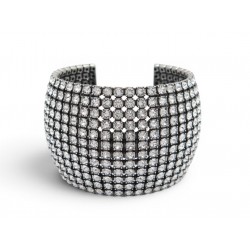 NEUF BRACELET BALENCIAGA MANCHETTE GLAM STRASS TAILLE S 15.5 ARGENTE CUFF 1750€
